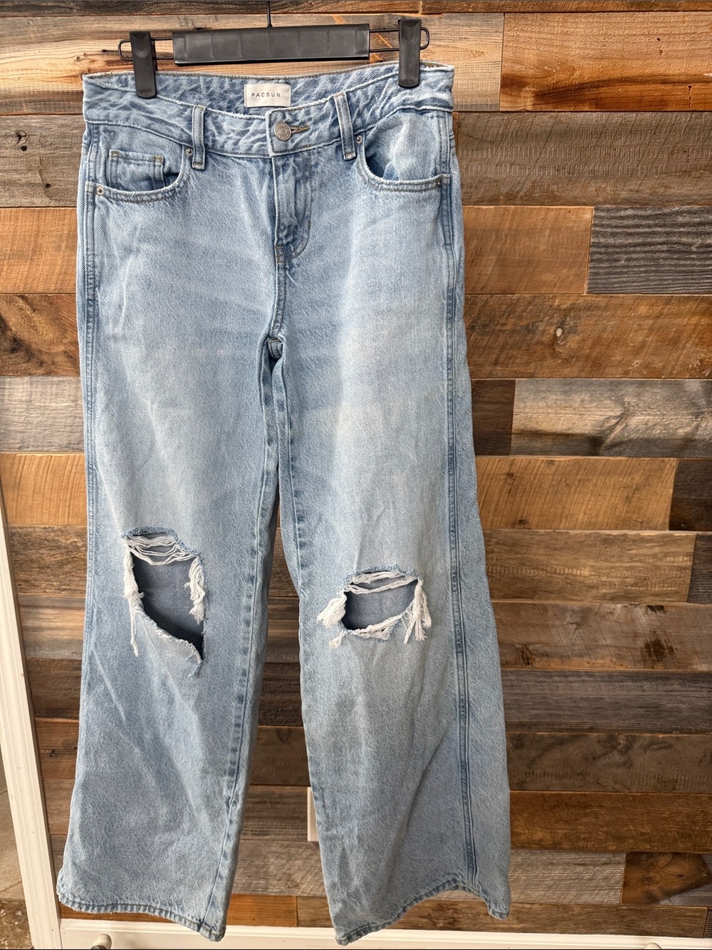 PacSun Light Blue Distressed Flare Jeans